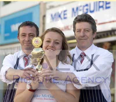 Charlie Shotton-Gale with her UK title trophy and her sponsors.