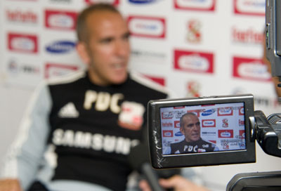 Paolo Di Canio being interviewed at the press conference 13-8-12