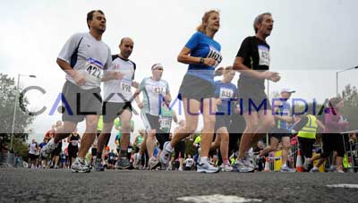 Runners at the start of the Swindon Half Marathon.