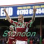 Swindon v MK DonsJames Collins celebrates his goal at the County Ground.