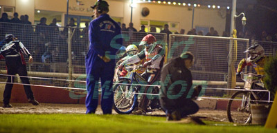 Swindon Robins v Birmingham play off Semi finals.Start line.